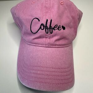 Pink 'Coffee' Embroidered Women's Hat